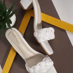 Sole Saga Braided Open Toe Block Heels-12