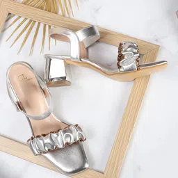 Carlton London Textured Open Toe Block Heels image 1