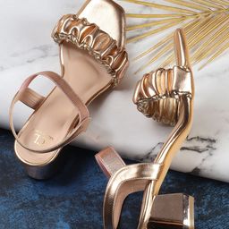 Carlton London Textured Open Toe Block Heels image 1