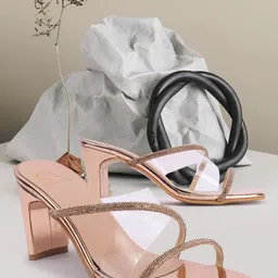 Carlton London Embellished Open Toe Block Heels image 1