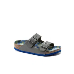 Birkenstock Boys Grey & Blue Narrow Width Arizona Leather Comfort Sandals-image-4