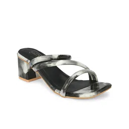 PANAHI Printed Open Toe Block Heels image 3
