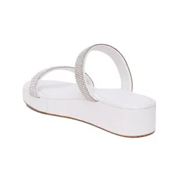 HASTEN Embellished Open Toe Flatform Heels image 5