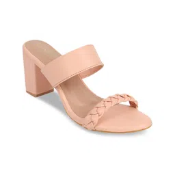 ICONICS Peach-Coloured Block Sandals image 5
