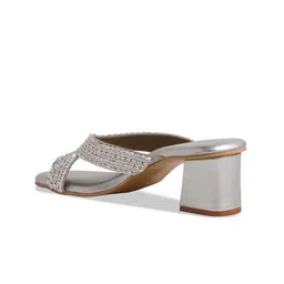 ERIDANI Embellished Open Toe Block Heels image 2