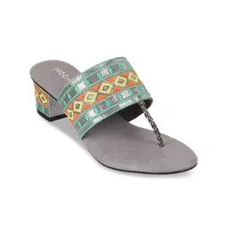 Mochi Embroidered Open Toe Block Heels image 3