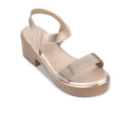 Ozuri Textured Open Toe Platform Heels image 2