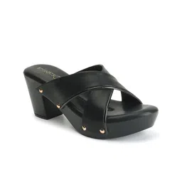 ICONICS Cross Strap Open Toe Platform Heels image 5