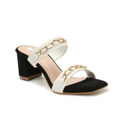 ELLE Embellished Open Toe Block Heels image 3