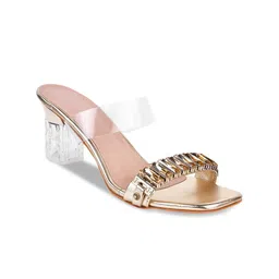 Try Me Embellished Party Open Toe Block Heels image 3