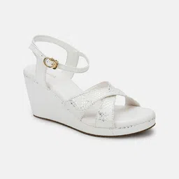 Marc Loire Embellished Open Toe Wedge Heels With Backstrap image 2