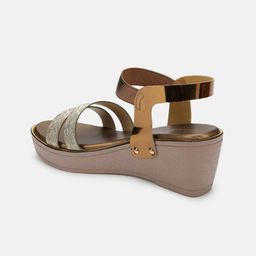 Marc Loire Embellished Open Toe Wedge Heels With Backstrap image 3