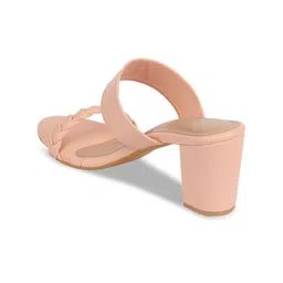 ICONICS Peach-Coloured Block Sandals image 2
