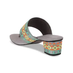 Mochi Embroidered Open Toe Block Heels image 4