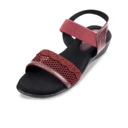 Ozuri Textured Open Toe Mesh Wedge Heels image 3