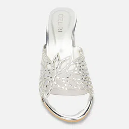 Ozuri Embellished Open Toe Block Heels image 5