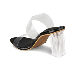 JM Looks Open Toe Open Back Block Heels image 4