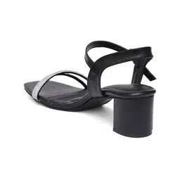 ZENVO Open Toe Embellished Block Heels image 3