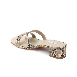 ELLE Printed Open Toe Block Heels image 4