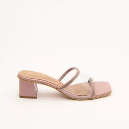 Tokyo Talkies Embellished Square Toe Block Heels image 4