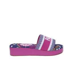HASTEN Printed Open Toe Flatform Heels image 4