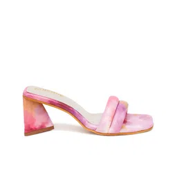 FABBHUE Printed Open Toe Block Heels image 4