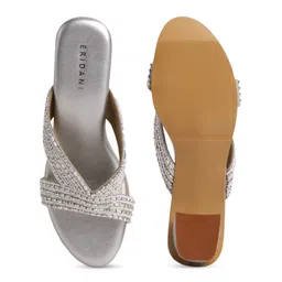 ERIDANI Embellished Open Toe Block Heels image 4