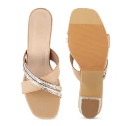 Tresmode Textured Cross Strap Block Heels image 4