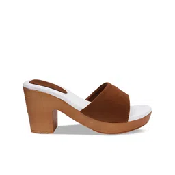 Misto Tan Suede Block Heels image 3