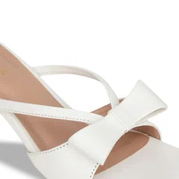 Shezone Bow Detail Open Toe Block Heels image 3