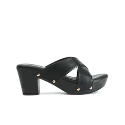 ICONICS Cross Strap Open Toe Platform Heels image 2