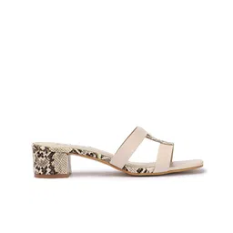 ELLE Printed Open Toe Block Heels image 5
