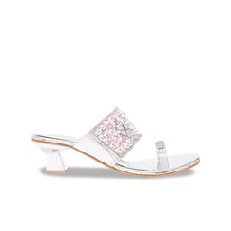 Try Me Embellished One Toe Block Heels image 3