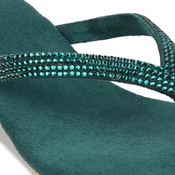 Metro Green Embellished Block Sandals image 5