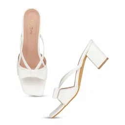 Shezone Bow Detail Open Toe Block Heels image 4