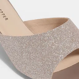 LEMON & PEPPER Embellished Open Toe Block Heels image 5