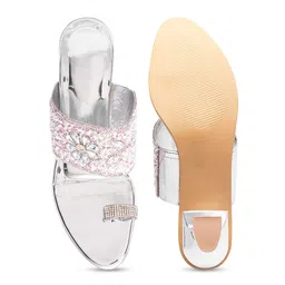 Try Me Embellished One Toe Block Heels image 4