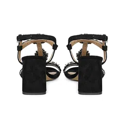 Saint G Embellished Open Toe Leather Block Heels image 4