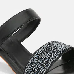 ALL TABS OPEN Embellished Transparent Block Heel Sandals image 4