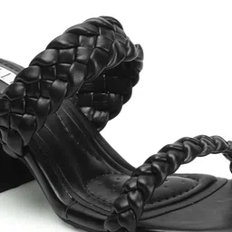ELLE Textured Open Toe Block Heels image 2