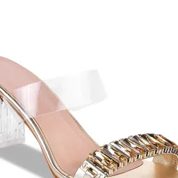 Try Me Embellished Party Open Toe Block Heels image 4