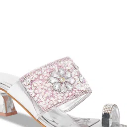 Try Me Embellished One Toe Block Heels image 2