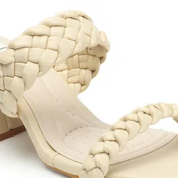 ELLE Textured Open Toe Block Heels image 2
