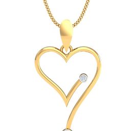 KUBERBOX Modern Era 18KT Gold Diamond-Studded Heart Pendant- 1.08 gm-image-64