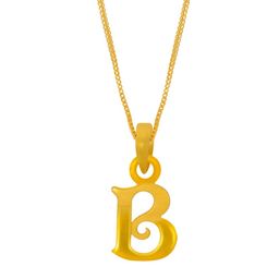 BHIMA 22K Hallmark 916 Purity Yellow Gold Alphabet B Pendant-image-58