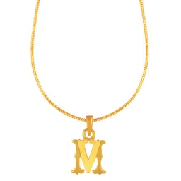 BHIMA 916 Hallmark 22KT Gold Alphabet M-Shape Pendant-1.67 gm-image-38
