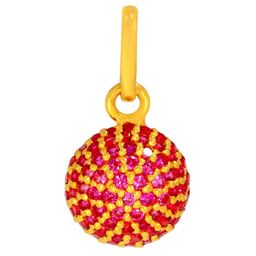BHIMA 22K Hallmark 916 Purity Yellow Gold Pink Stone Pendant-image-3