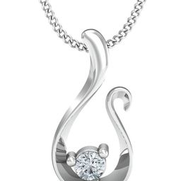 KUBERBOX Soltura 18KT White Gold Diamond Studded Pendant- 0.68gm-image-10