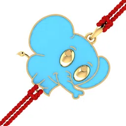 KUBERBOX Lil Tusker Kids 18KT Gold Charm Rakhi-1.98gm-picture-20