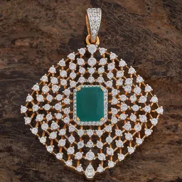 Kushal's Fashion Jewellery Gold-Plated Contemporary Cubic Zirconia Pendant-picture-53